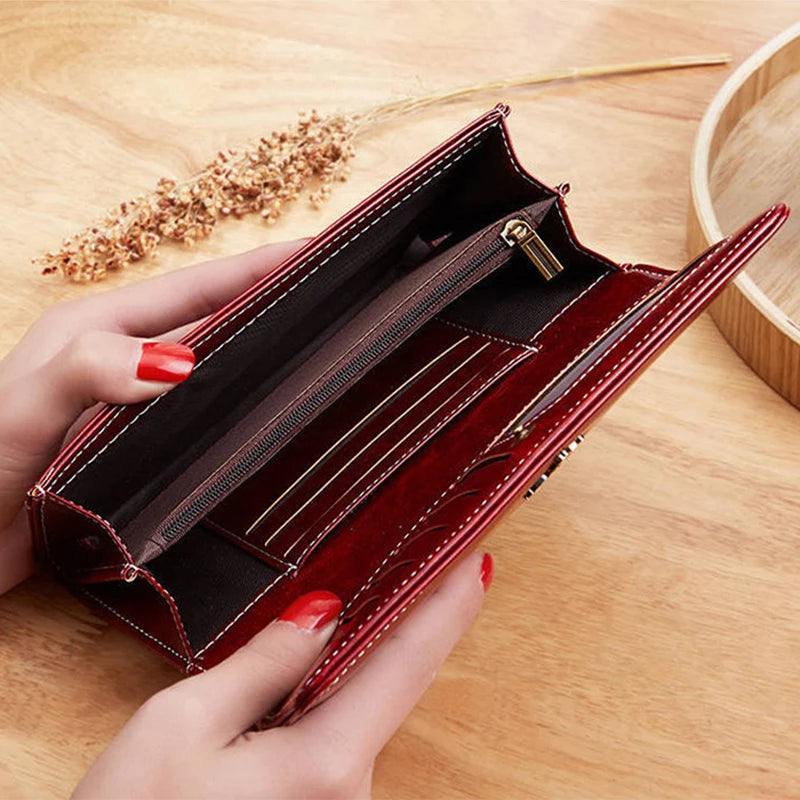 Women'S Leather Wallet Woman Luxury Long Wallets Fashion Women Purses Money Bags Handbags Womens Purse Cards Holder